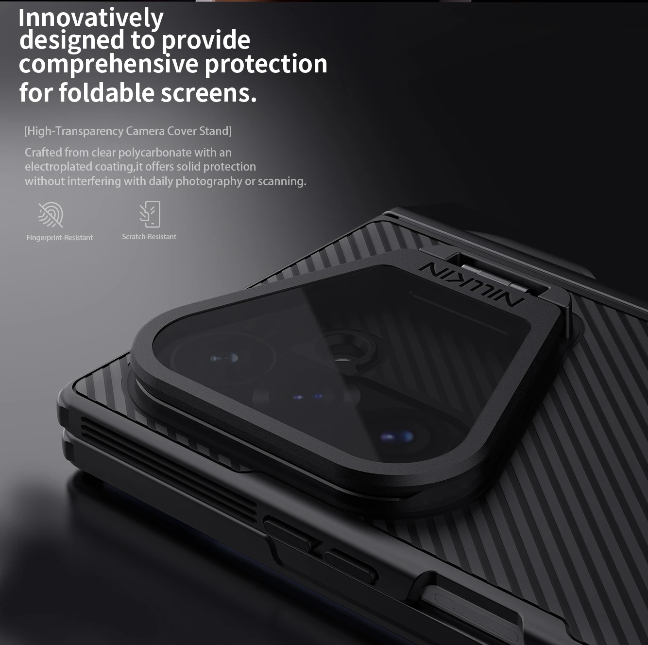 Nillkin CamShield Prop Magnetic Pen Slot (Transparent Lens) Zadní Kryt pro Samsung Galaxy Z Fold 8 Ultra Black