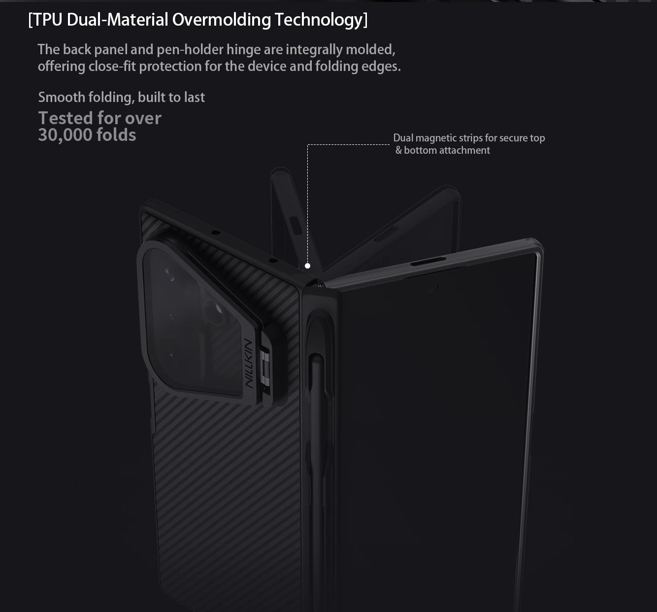 Nillkin CamShield Prop Magnetic Pen Slot (Transparent Lens) Zadní Kryt pro Samsung Galaxy Z Fold 8 Ultra Black
