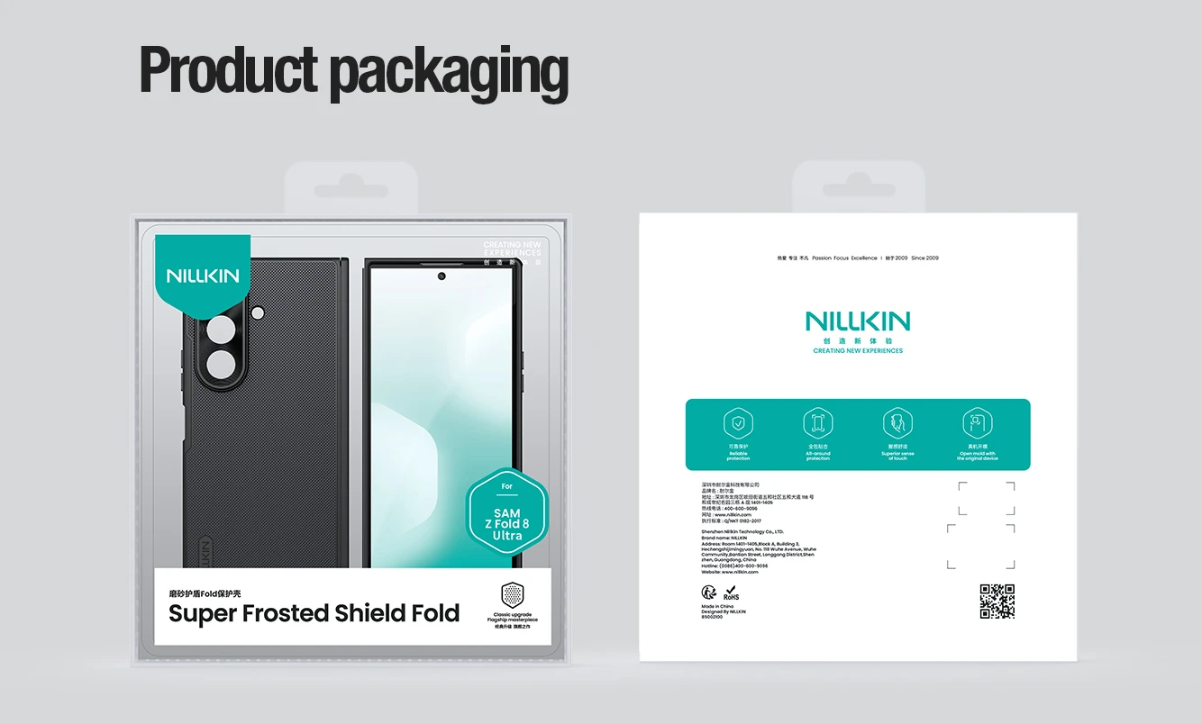 Nillkin Super Frosted FOLD Magnetic Zadní Kryt pro Samsung Galaxy Z Fold 8 Ultra Transparent Black