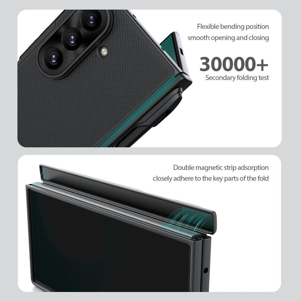 Nillkin Super Frosted FOLD Magnetic Pen Slot Zadní Kryt pro Samsung Galaxy Z Fold 8 Ultra Transparent Black