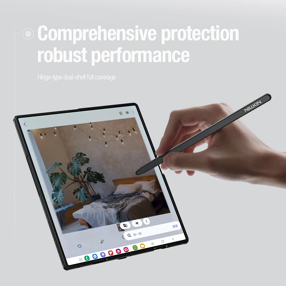 Nillkin Super Frosted FOLD Magnetic Pen Slot Zadní Kryt pro Samsung Galaxy Z Fold 8 Ultra Black
