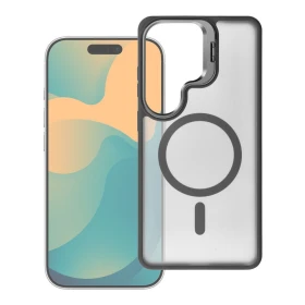 Zadní kryt Forcell F-Protect Shadow Stand Premium compatible with MagSafe pro Samsung Galaxy A57, šedá