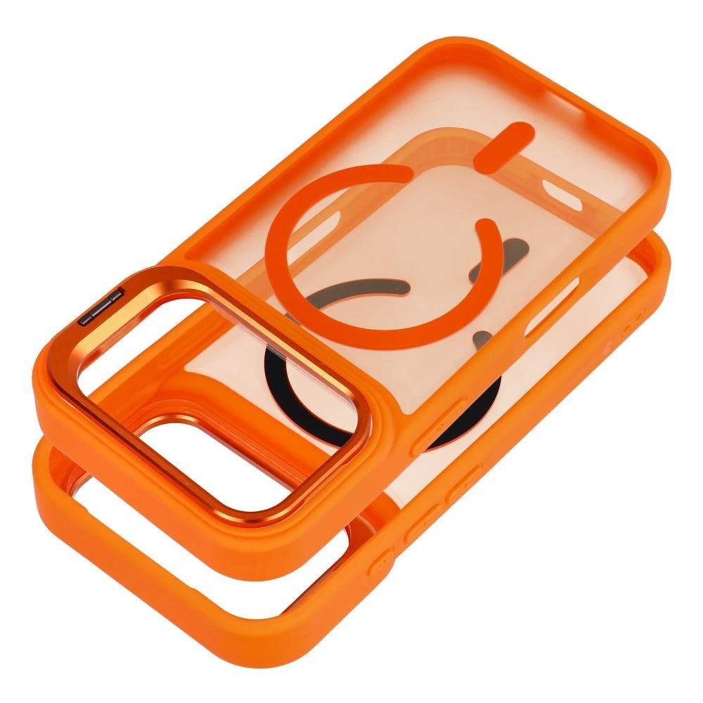 Case for iPhone 17 Pro / 18 Pro Forcell F-Protect Shadow Stand Premium compatible with MagSafe orange