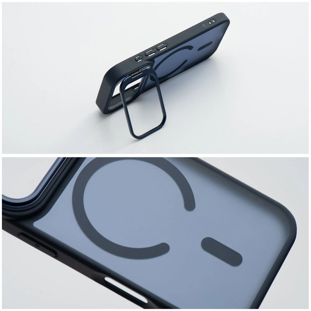 Case for iPhone 17 Pro / 18 Pro Forcell F-Protect Shadow Stand Premium compatible with MagSafe navy blue
