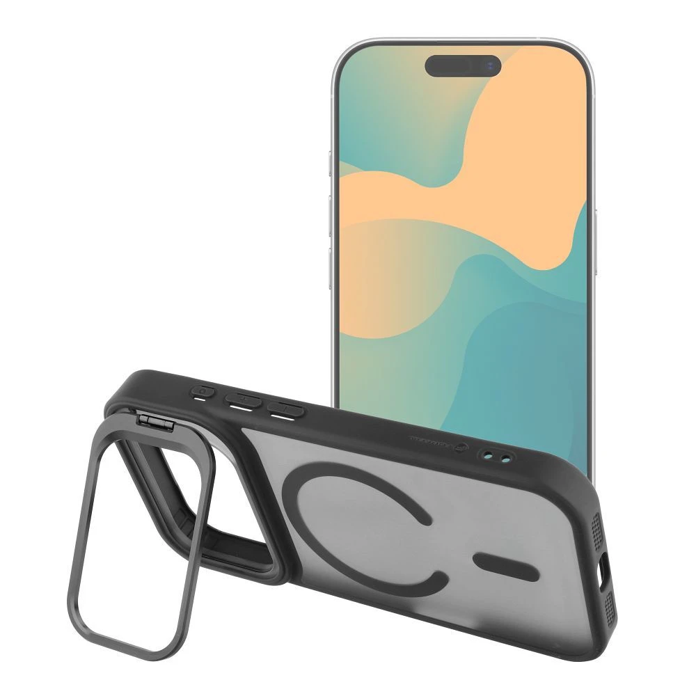 Case for iPhone 17 Pro / 18 Pro Forcell F-Protect Shadow Stand Premium compatible with MagSafe black