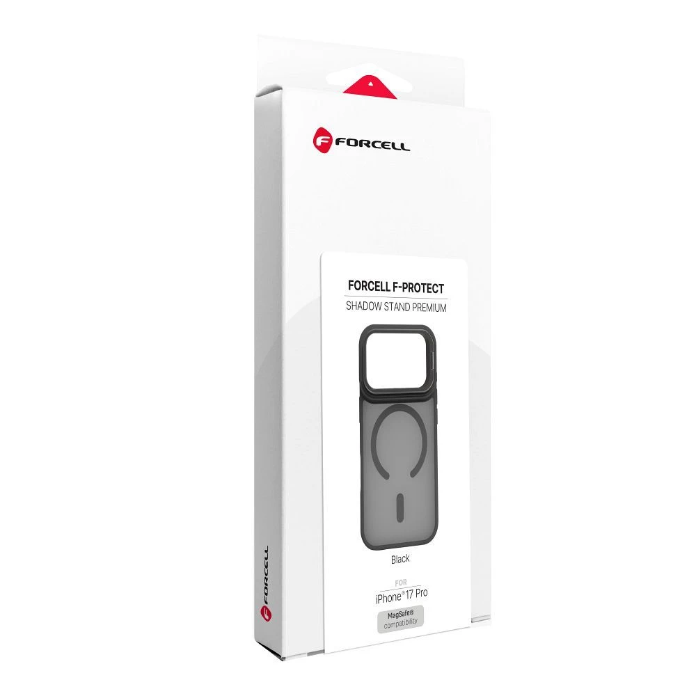 Case for iPhone 17 Pro / 18 Pro Forcell F-Protect Shadow Stand Premium compatible with MagSafe black