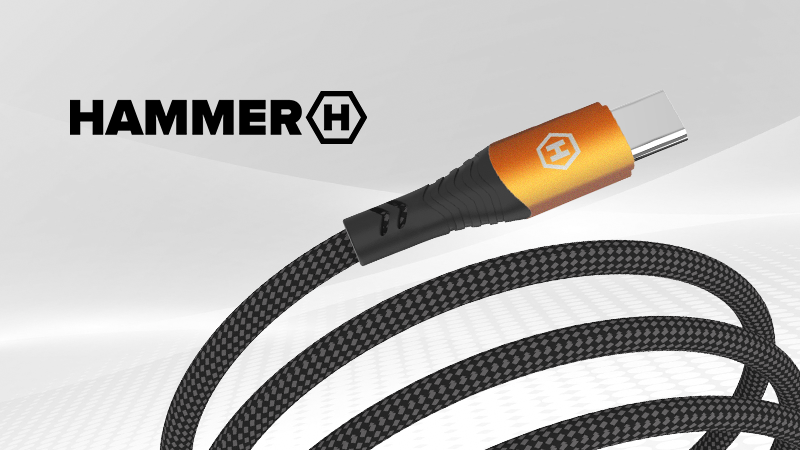 Magnetický kabel Hammer USB-C/USB-C 100W 1m, černá