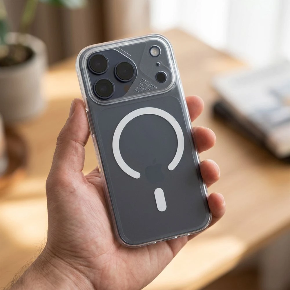 Case for iPhone 17 Pro Aurora compatible with MagSafe white
