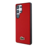 Lacoste Iconic Petit Pique Woven Logo MagSafe Zadní Kryt pro Samsung Galaxy S25 Ultra Red