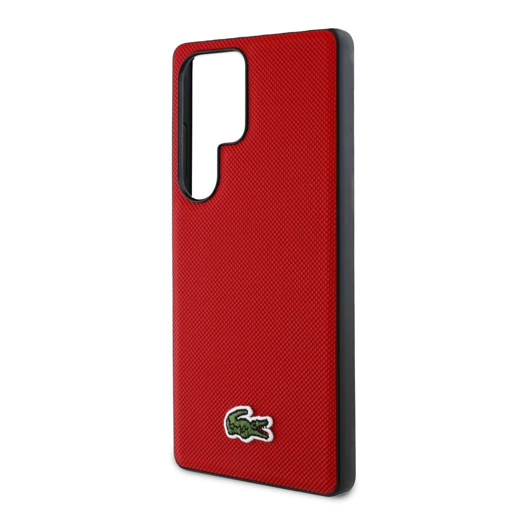 Lacoste Iconic Petit Pique Woven Logo MagSafe Zadní Kryt pro Samsung Galaxy S25 Ultra Red