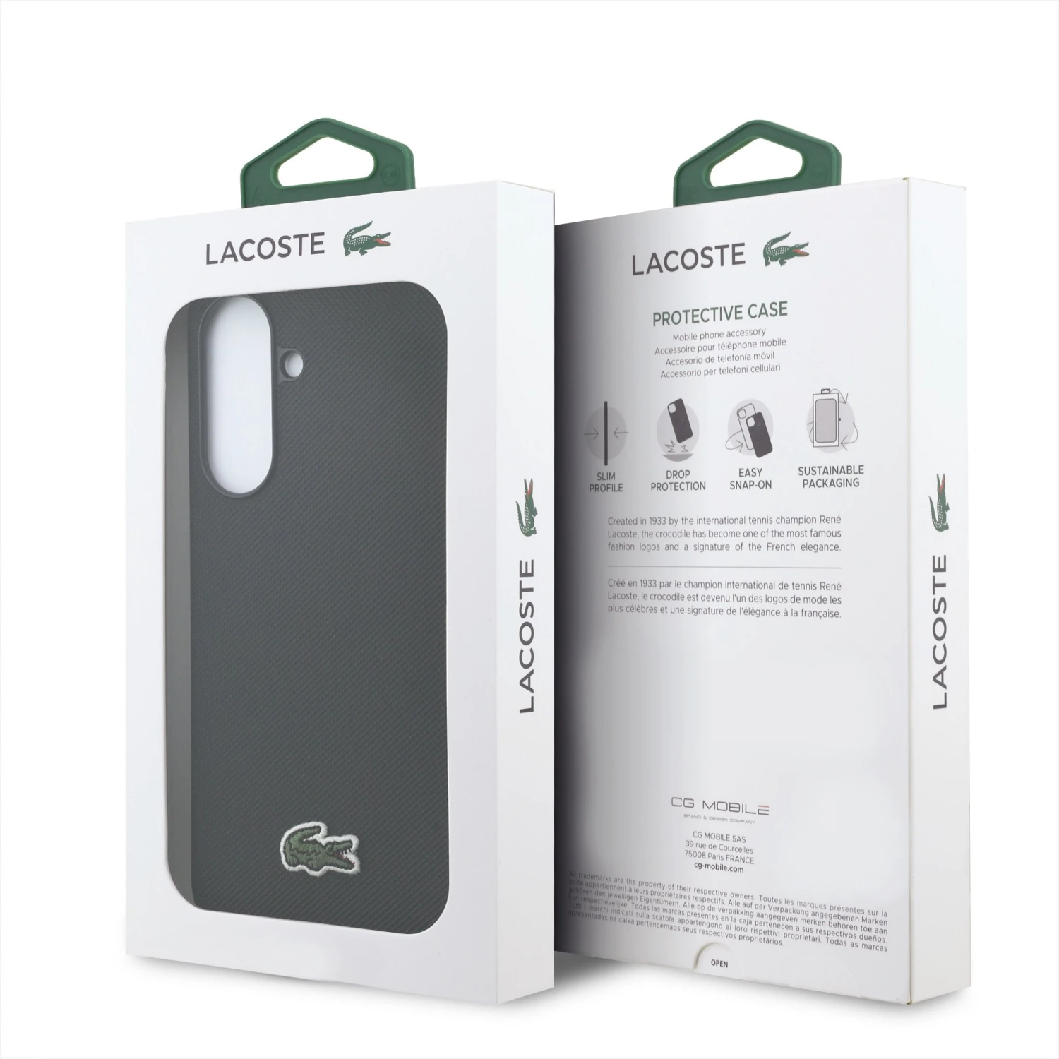 Lacoste Iconic Petit Pique Woven Logo MagSafe Zadní Kryt pro Samsung Galaxy A37 Black