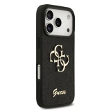 Guess PU Fixed Glitter 4G Metal Logo Zadní Kryt pro iPhone 18 Pro Black