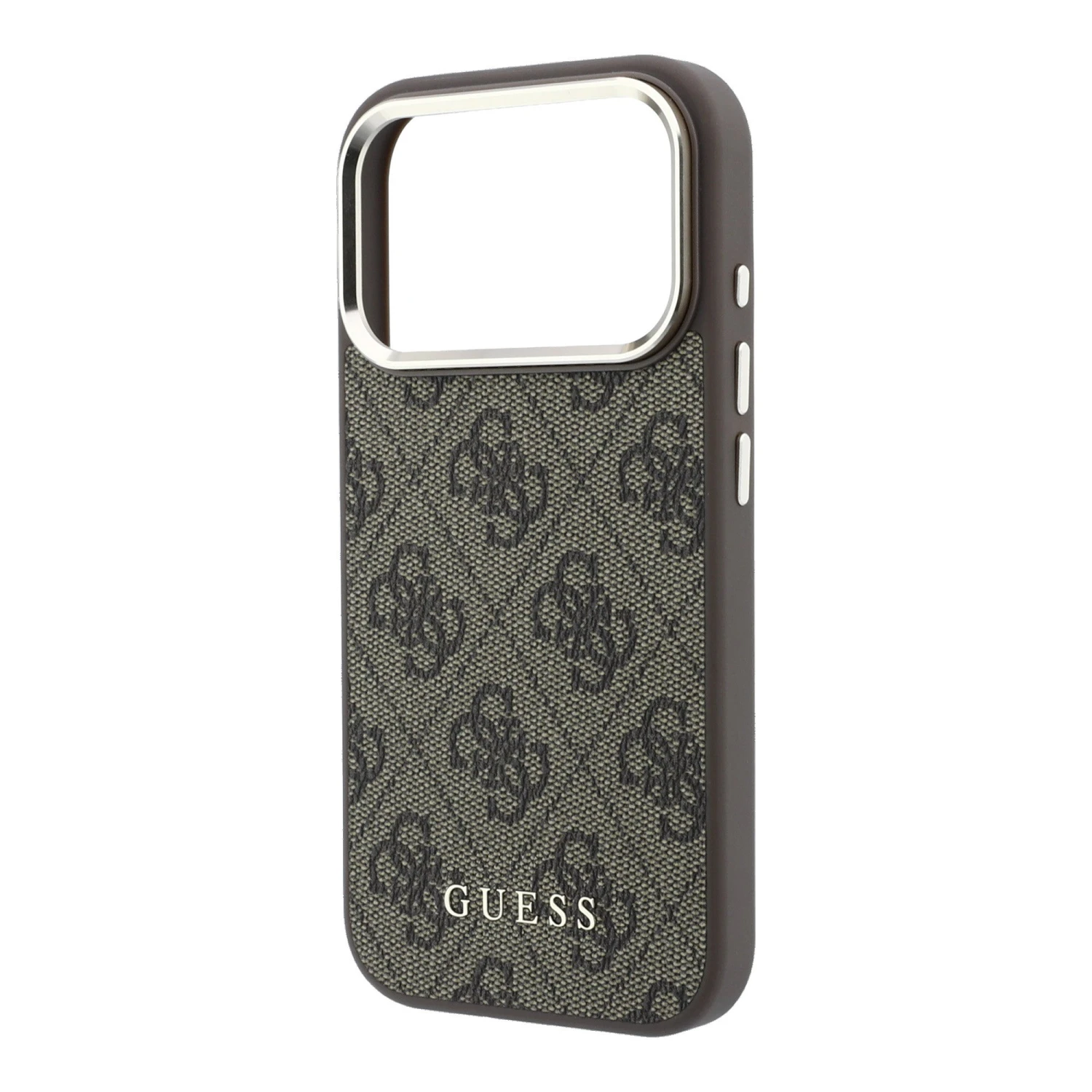 Guess PU Leather 4G Gold Frame MagSafe Zadní Kryt pro iPhone 18 Pro Max Brown