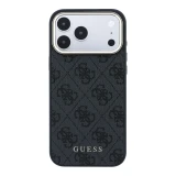 Guess PU Leather 4G Gold Frame MagSafe Zadní Kryt pro iPhone 18 Pro Max Black