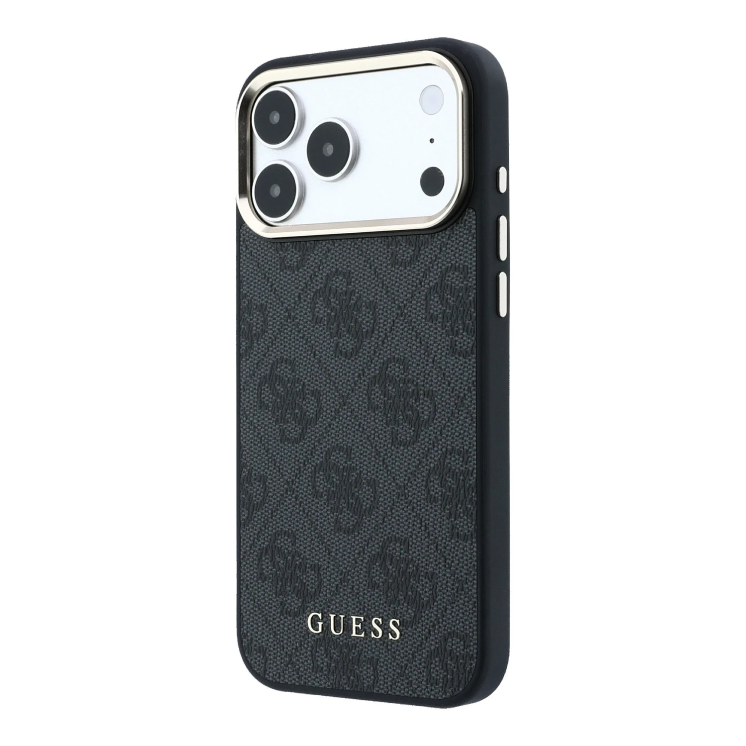 Guess PU Leather 4G Gold Frame MagSafe Zadní Kryt pro iPhone 18 Pro Max Black