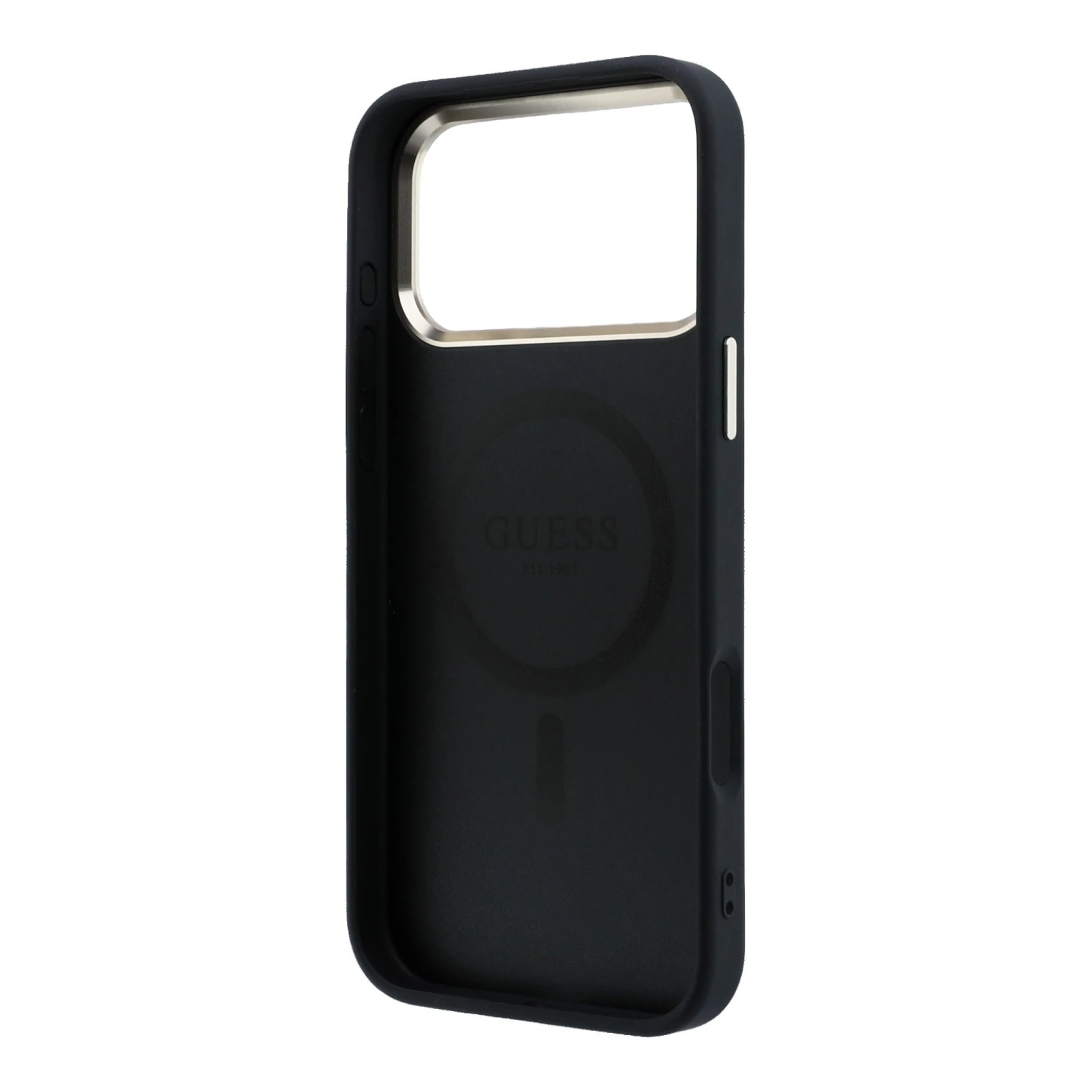 Guess PU Leather 4G Gold Frame MagSafe Zadní Kryt pro iPhone 18 Pro Max Black
