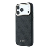 Guess PU Leather 4G Gold Frame MagSafe Zadní Kryt pro iPhone 18 Pro Black