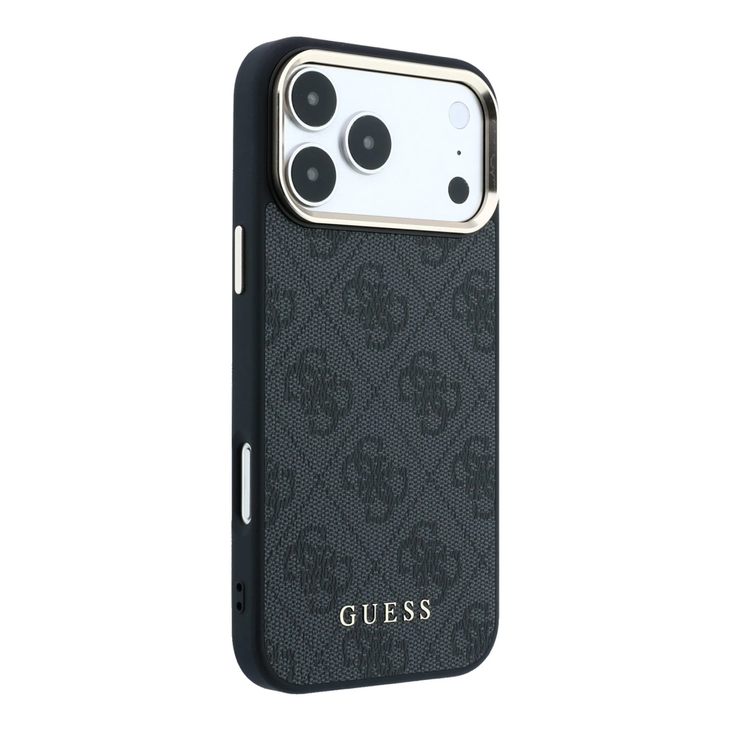 Guess PU Leather 4G Gold Frame MagSafe Zadní Kryt pro iPhone 18 Pro Black