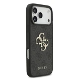 Guess PU 4G Metal Logo Zadní Kryt pro iPhone 18 Pro Max Grey