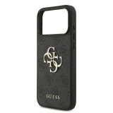 Guess PU 4G Metal Logo Zadní Kryt pro iPhone 18 Pro Max Grey