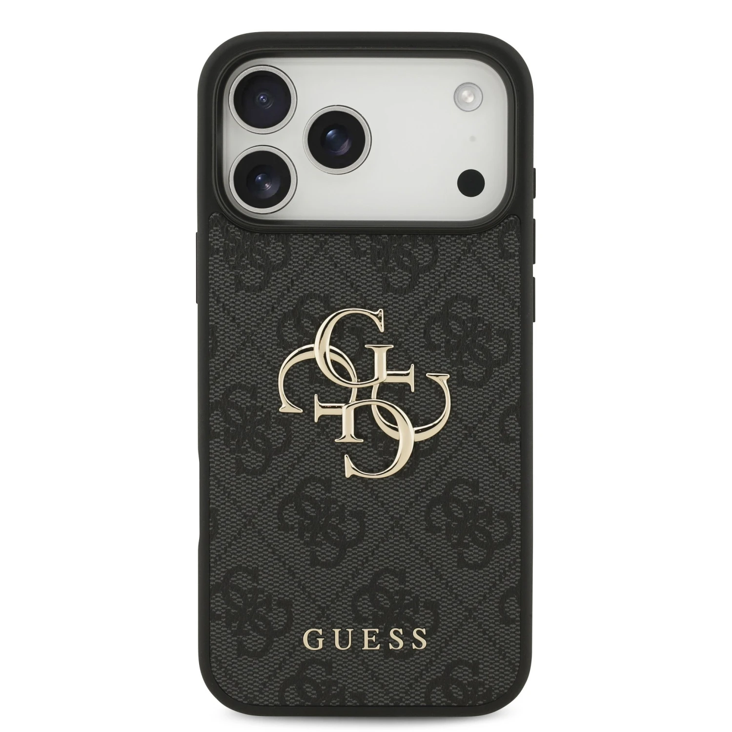 Guess PU 4G Metal Logo Zadní Kryt pro iPhone 18 Pro Max Grey
