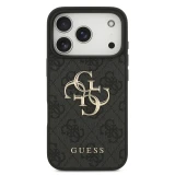 Guess PU 4G Metal Logo Zadní Kryt pro iPhone 18 Pro Grey