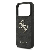Guess PU 4G Metal Logo Zadní Kryt pro iPhone 18 Pro Grey