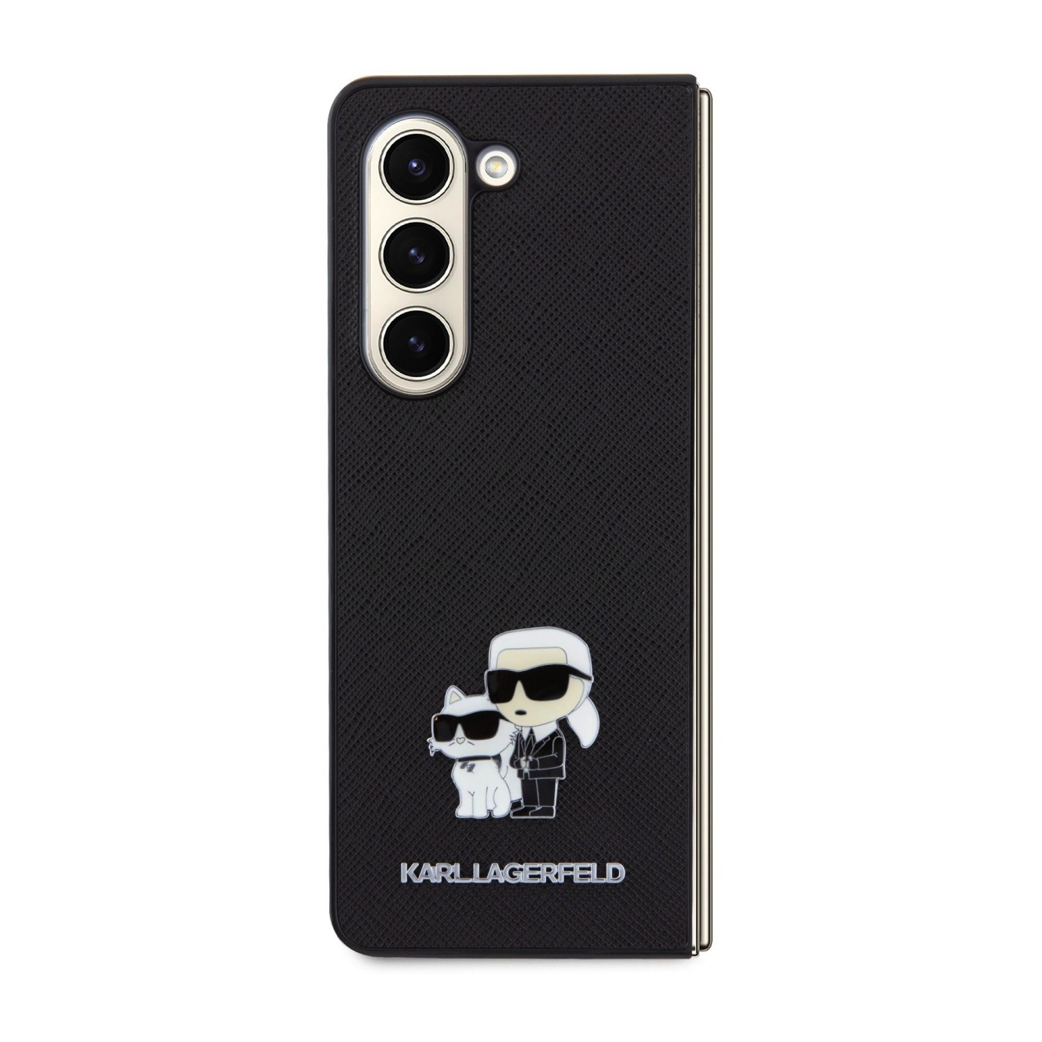Zadní kryt Karl Lagerfeld PU Saffiano Karl and Choupette pro Samsung Galaxy Z Fold8 Ultra, černá