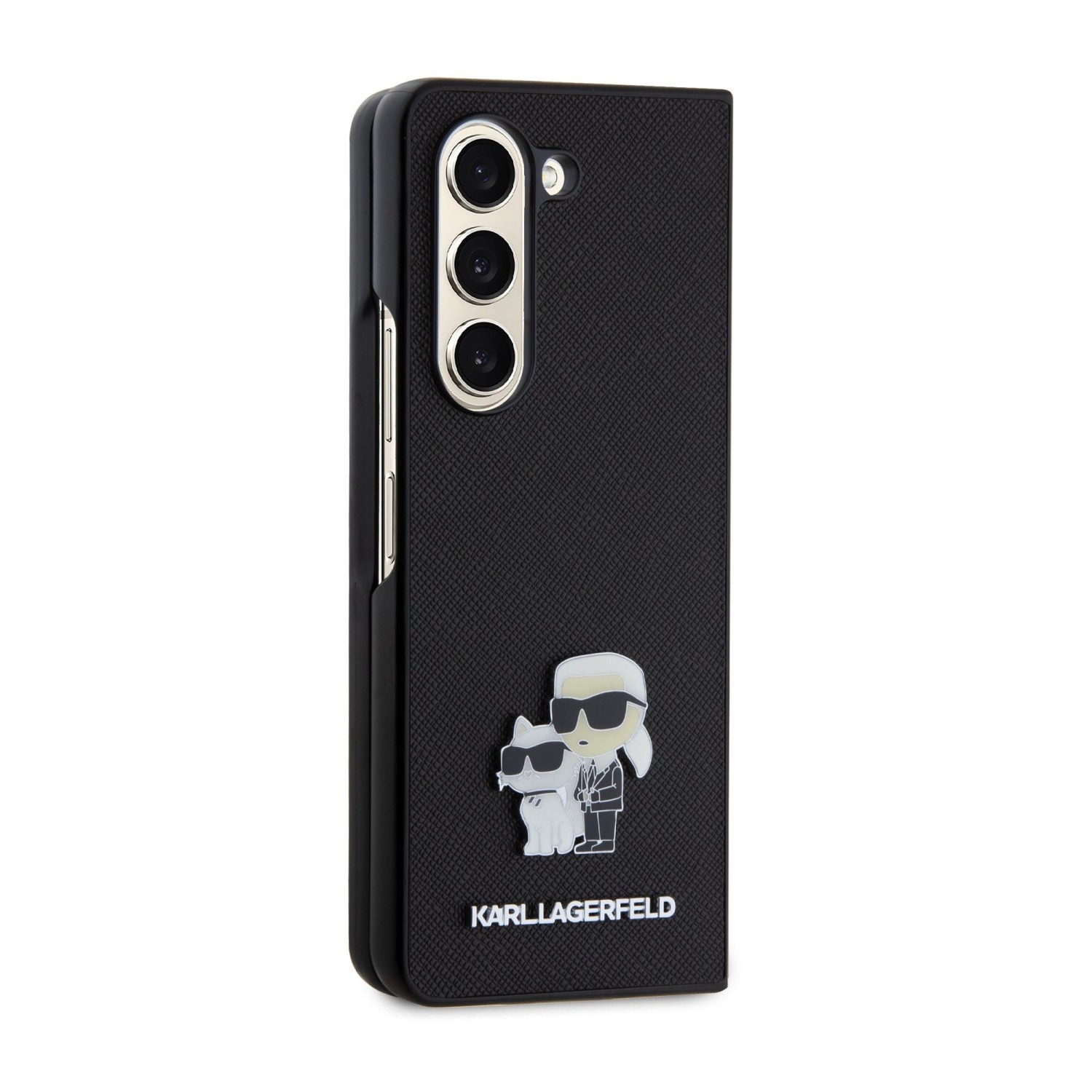 Zadní kryt Karl Lagerfeld PU Saffiano Karl and Choupette pro Samsung Galaxy Z Fold8 Ultra, černá