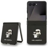 Zadní kryt Karl Lagerfeld PU Saffiano Karl and Choupette pro Samsung Galaxy Z Flip8, černá
