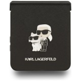 Zadní kryt Karl Lagerfeld PU Saffiano Karl and Choupette pro Samsung Galaxy Z Flip8, černá
