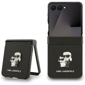 Zadní kryt Karl Lagerfeld PU Saffiano Karl and Choupette pro Samsung Galaxy Z Flip8, černá