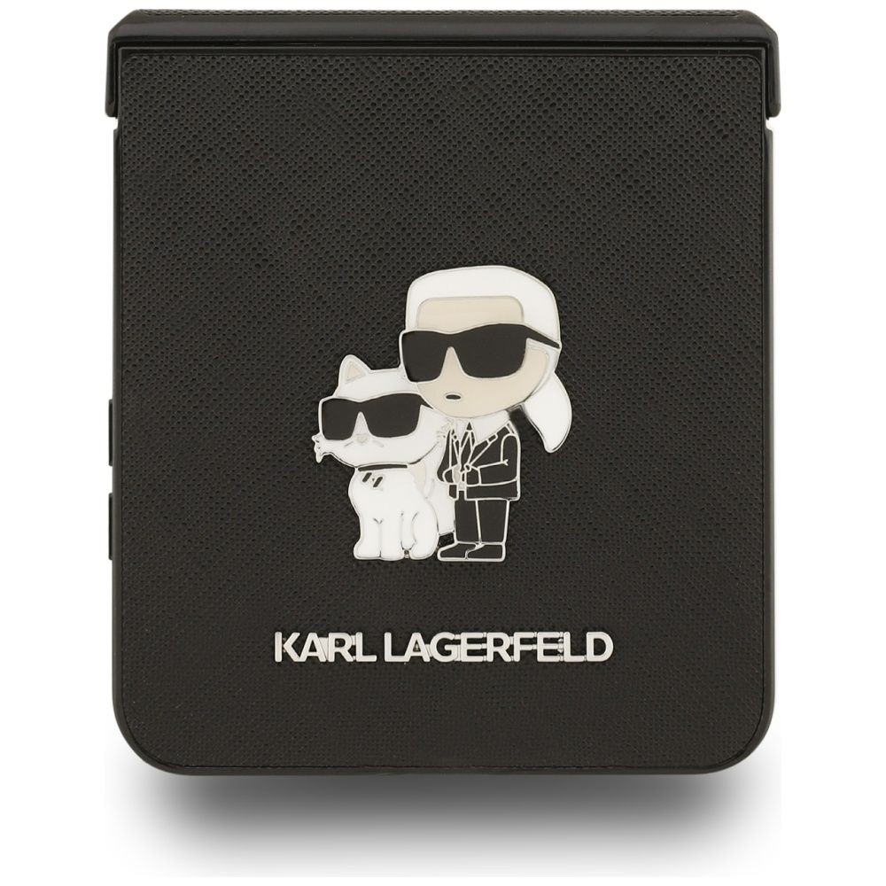 Zadní kryt Karl Lagerfeld PU Saffiano Karl and Choupette pro Samsung Galaxy Z Flip8, černá