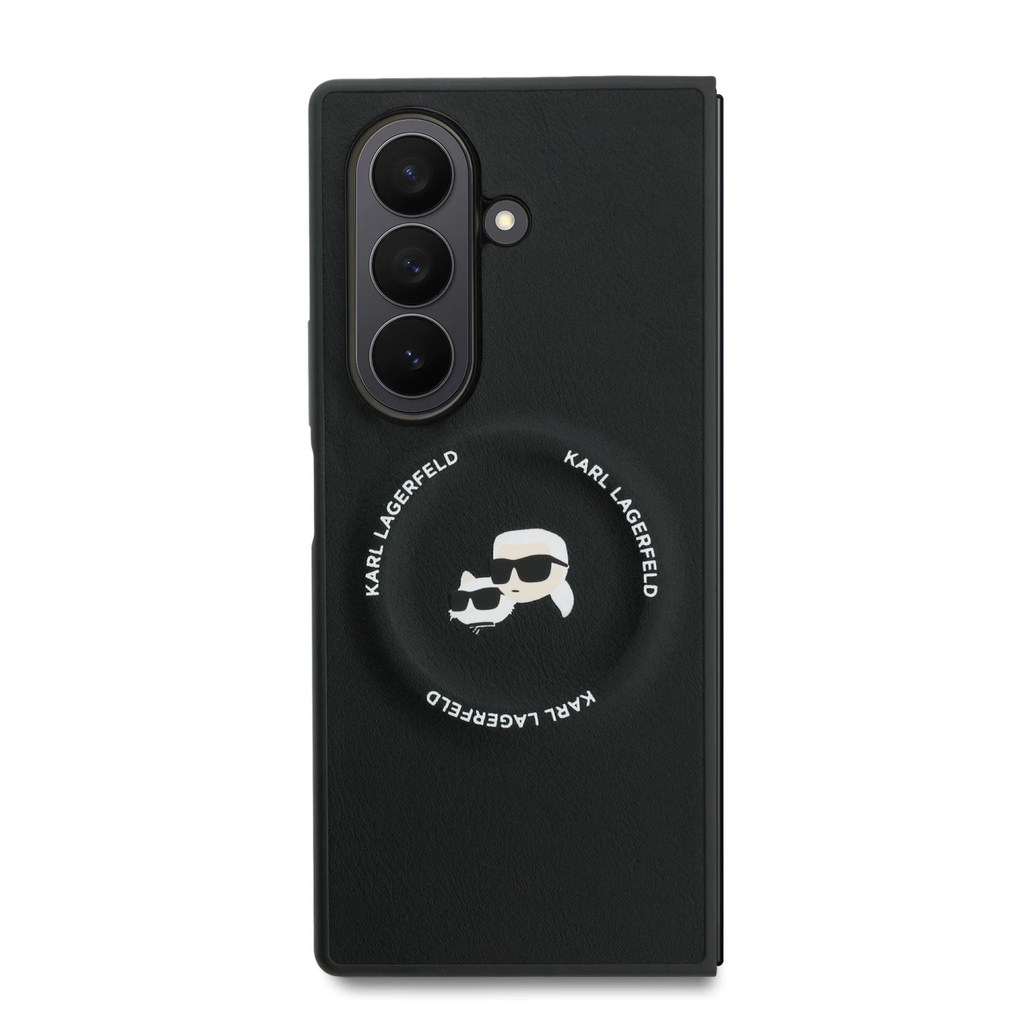 Zadní kryt Karl Lagerfeld PU Karl and Choupette Heads Magnetic pro Samsung Galaxy Z Fold8 Ultra, černá
