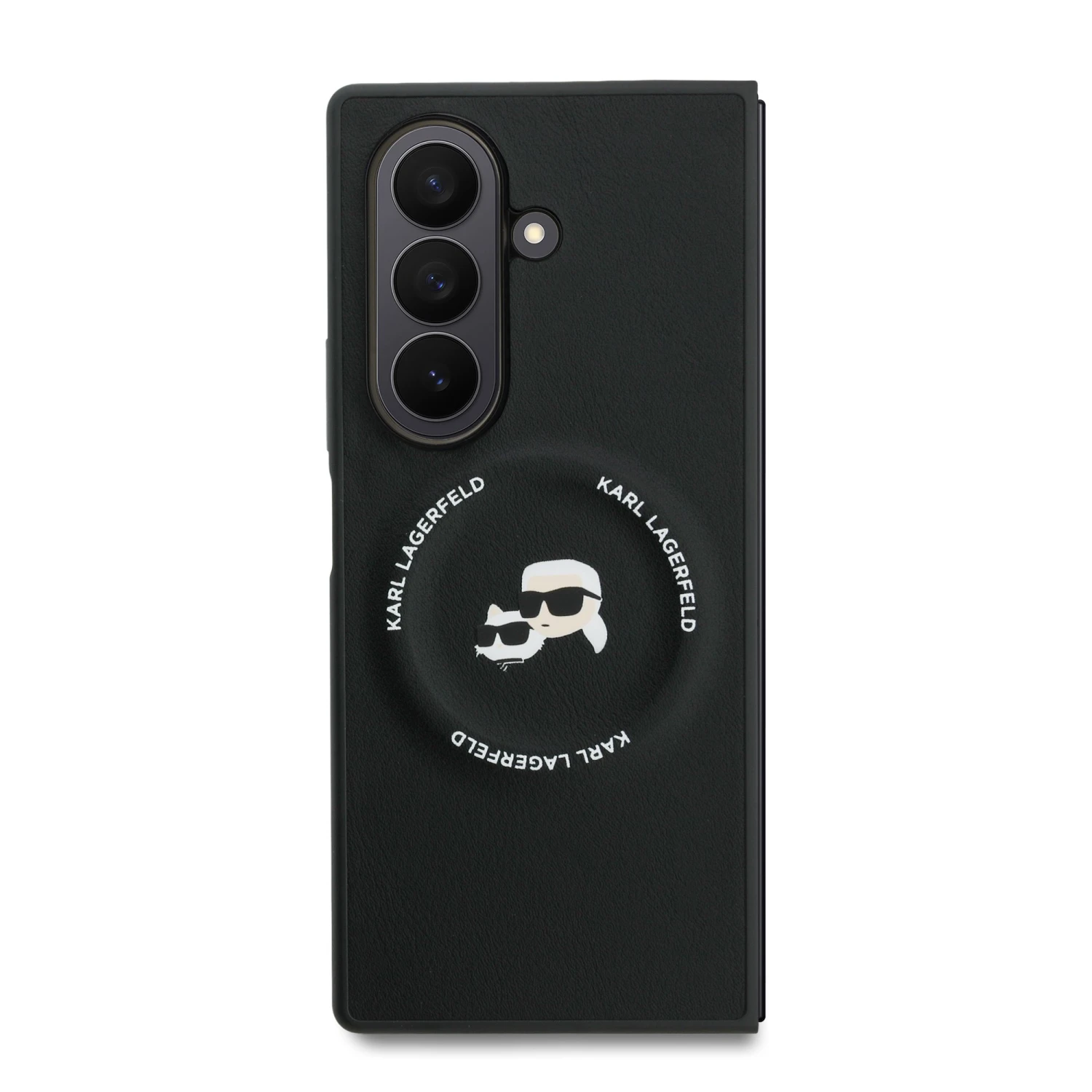 Karl Lagerfeld PU Karl and Choupette Heads Magnetic Zadní Kryt pro Samsung Galaxy Z Fold 7 Black