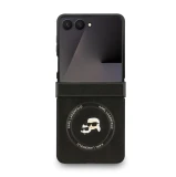 Karl Lagerfeld PU Karl and Choupette Heads Magnetic Zadní Kryt pro Samsung Galaxy Z Flip 7 Black