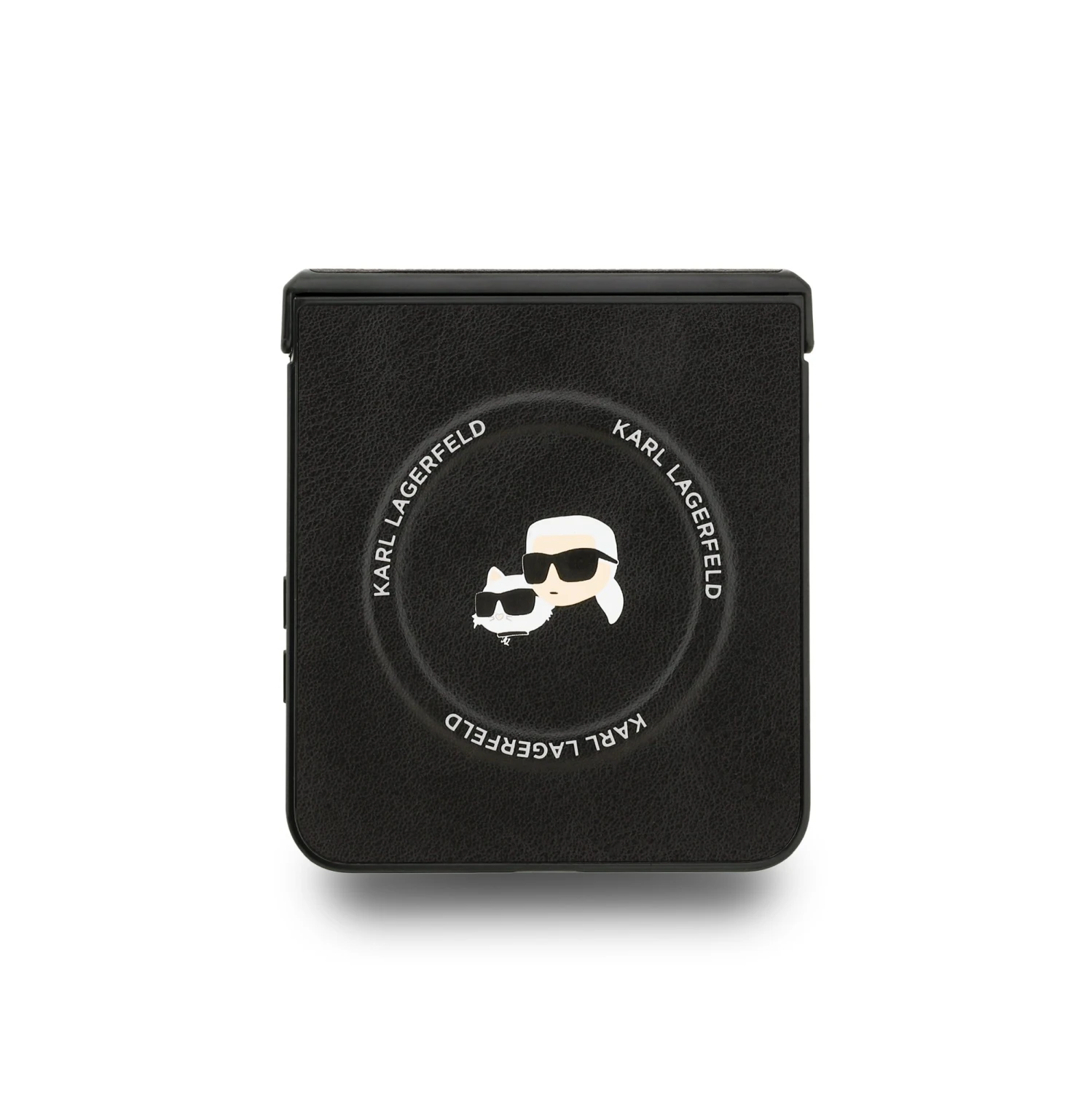 Karl Lagerfeld PU Karl and Choupette Heads Magnetic Zadní Kryt pro Samsung Galaxy Z Flip 7 Black
