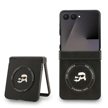 Zadní kryt Karl Lagerfeld PU Karl and Choupette Heads Magnetic pro Samsung Galaxy Z Flip8, černá