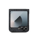Zadní kryt Guess PU 4G Metal Logo pro Samsung Galaxy Z Flip8, šedá