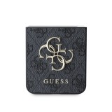 Zadní kryt Guess PU 4G Metal Logo pro Samsung Galaxy Z Flip8, šedá