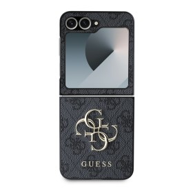 Zadní kryt Guess PU 4G Metal Logo pro Samsung Galaxy Z Flip8, šedá