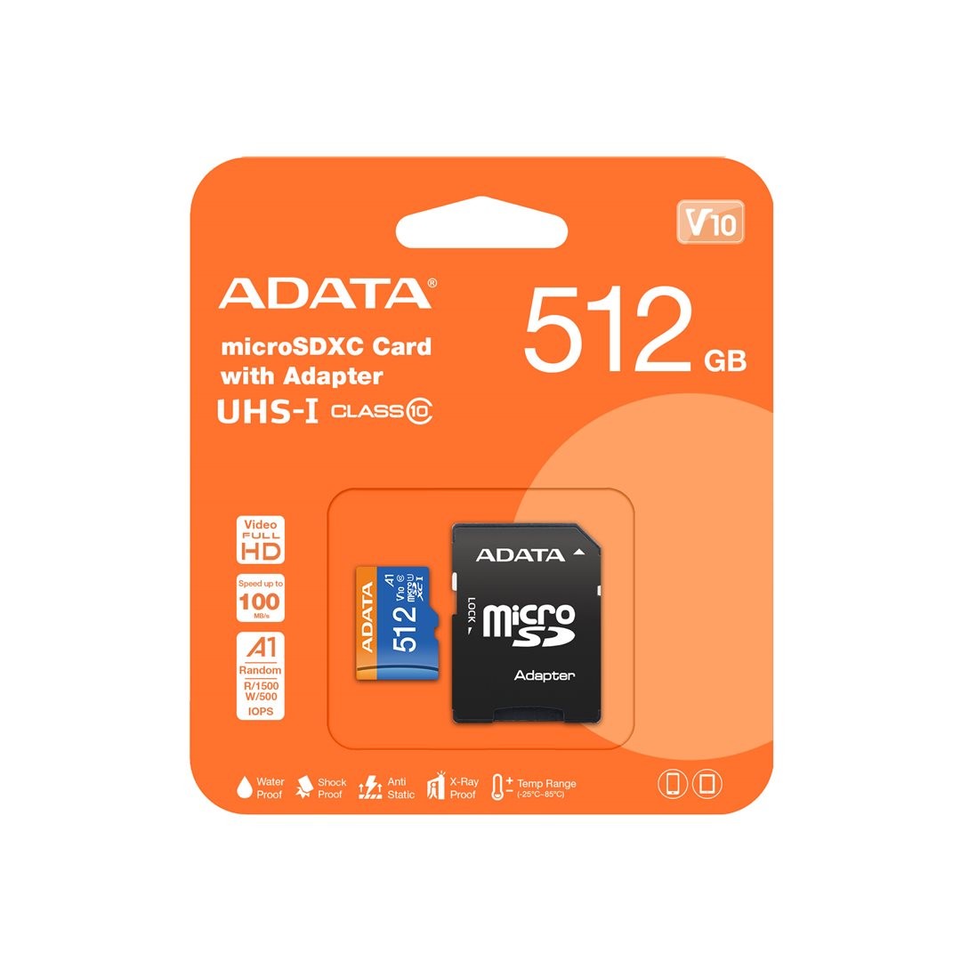 Adata /microSDXC/512GB/UHS-I U1 / Class 10/+ Adaptér