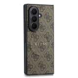 Guess PU Leather 4G Magnetic Zadní Kryt pro Samsung Galaxy Z Fold 8 Ultra Brown