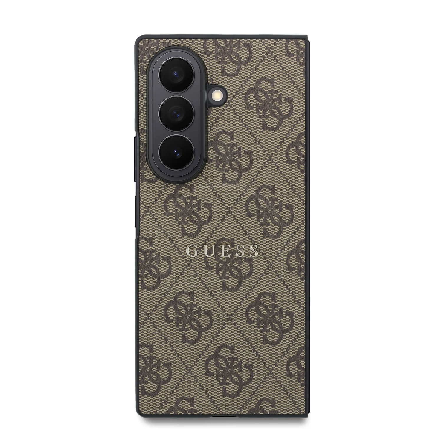 Guess PU Leather 4G Magnetic Zadní Kryt pro Samsung Galaxy Z Fold 8 Ultra Brown