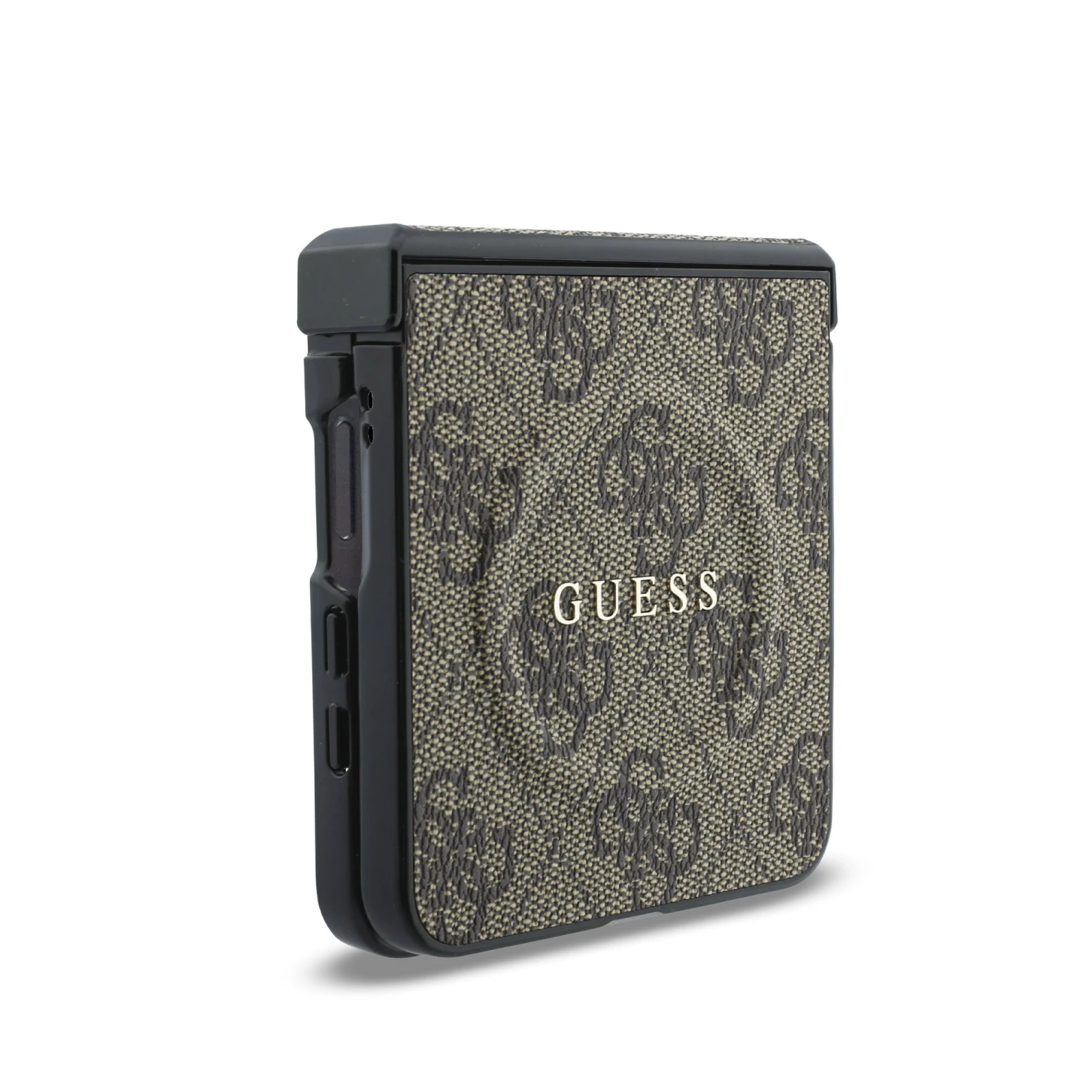 Guess PU Leather 4G Magnetic Zadní Kryt pro Samsung Galaxy Z Flip 8 Brown