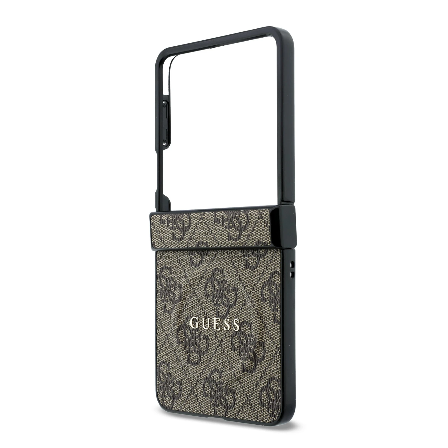 Guess PU Leather 4G Magnetic Zadní Kryt pro Samsung Galaxy Z Flip 8 Brown