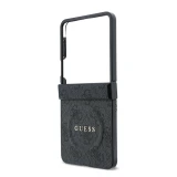Guess PU Leather 4G Magnetic Zadní Kryt pro Samsung Galaxy Z Flip 8 Black