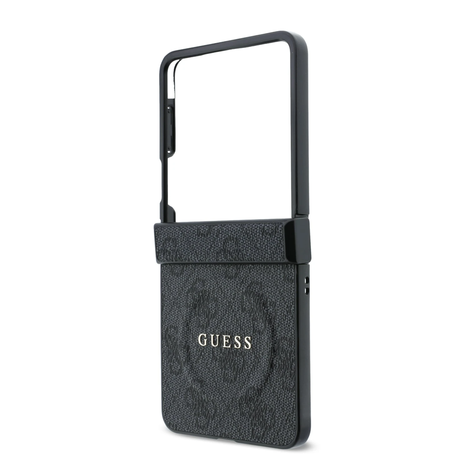 Guess PU Leather 4G Magnetic Zadní Kryt pro Samsung Galaxy Z Flip 8 Black