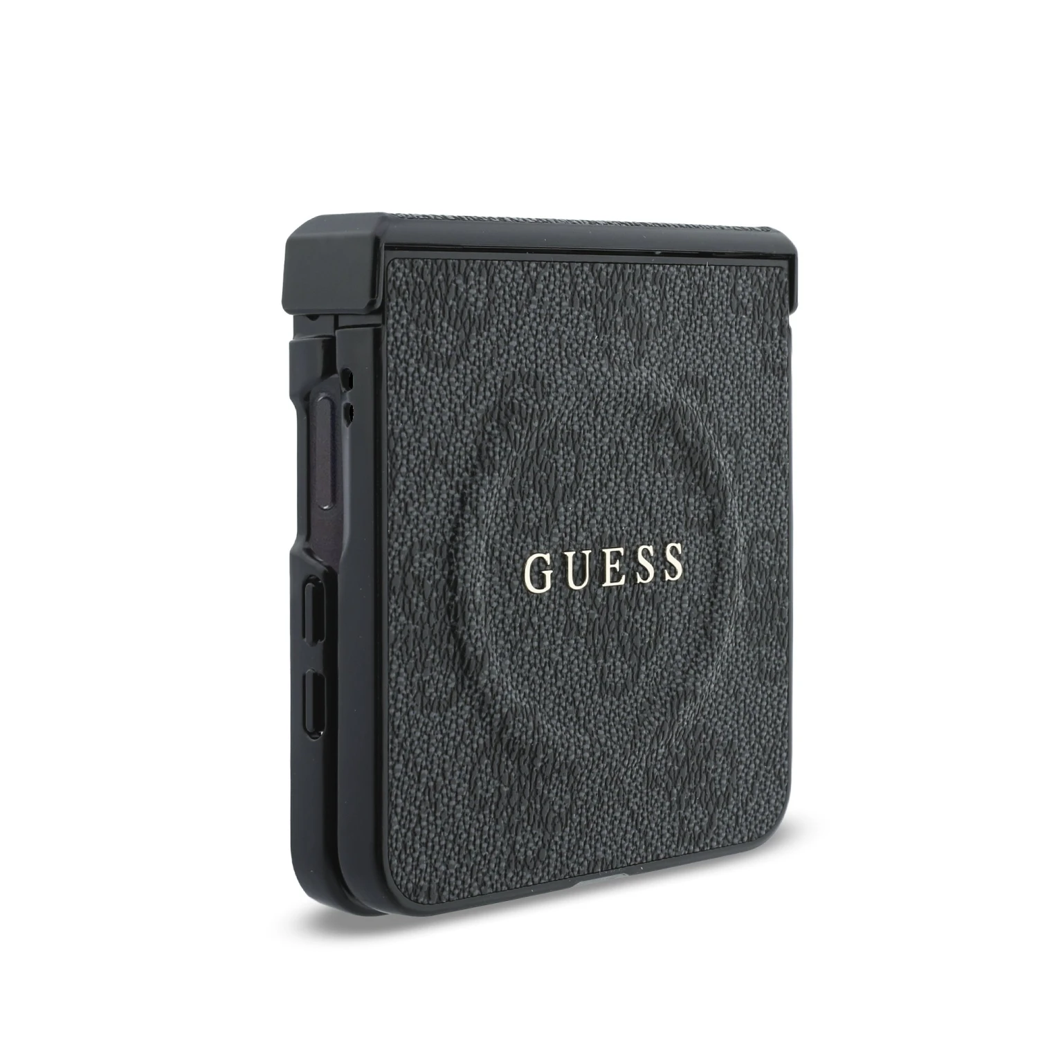 Guess PU Leather 4G Magnetic Zadní Kryt pro Samsung Galaxy Z Flip 8 Black