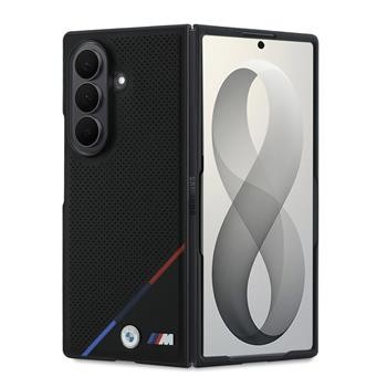 Zadní kryt BMW M PU Perforated Tricolor Stripe Magnetic pro Samsung Galaxy Z Fold8 Ultra, černá 